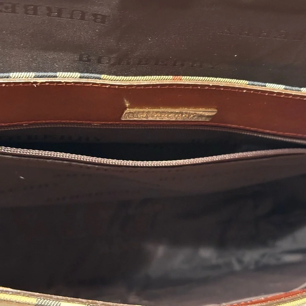 Burberry Nova Check Canvas & Leather Messenger Shoulder Bag